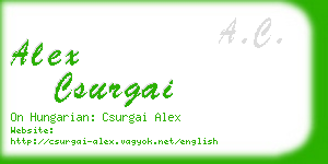 alex csurgai business card